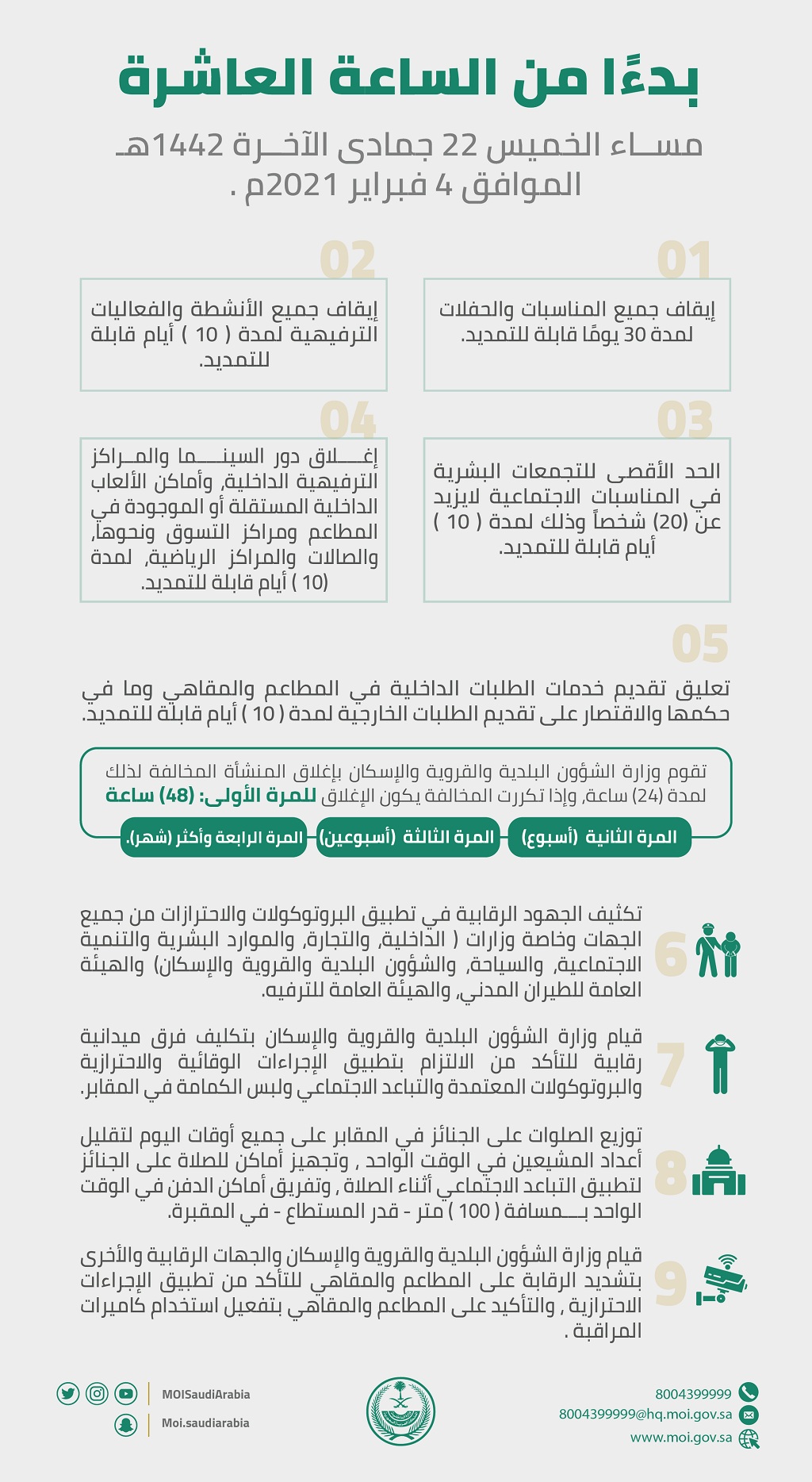 اخر قرارات وزارة الداخلية السعودية