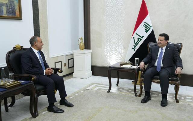 رئيس مجلس الوزراء العراقي محمد شياع السوداني ووزير خارجية جمهورية مصر العربية بدر عبد العاطي