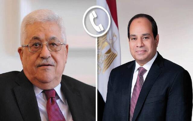 لرئيس المصري عبد الفتاح السيسي والرئيس الفلسطيني محمود عباس أبو مازن