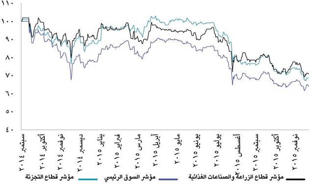 أداء مؤشرات القطاعات والمؤشر العام للسوق السعودي خلال عام