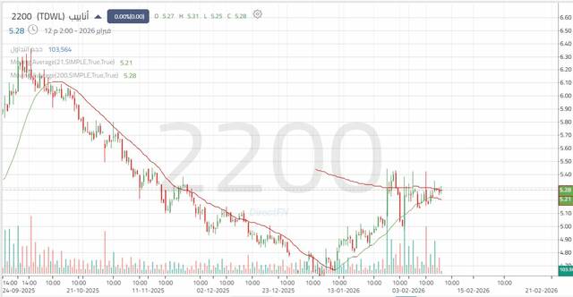 الأداء اليومي لسهم "أنابيب"