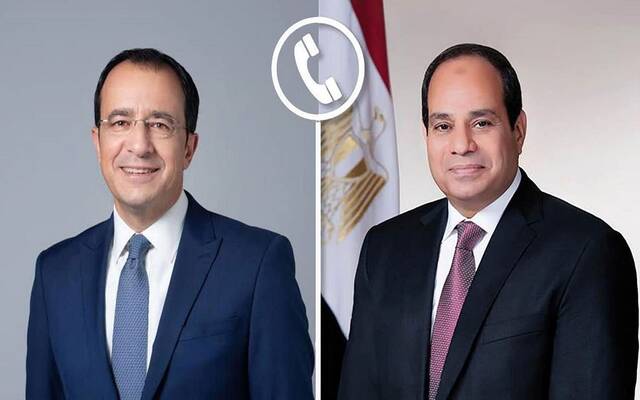 الرئيس المصري عبد الفتاح السيسي والرئيس القبرصي نيكوس خريستودوليدس