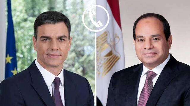 السيسي ورئيس وزراء إسبانيا يؤكدان رفضهما لاستمرار العدوان الإسرائيلي على غزة