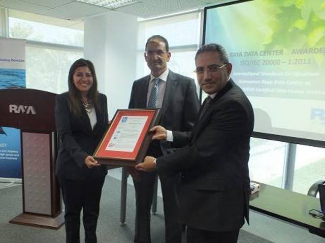 Raya Data Center awarded ISO/IEC 20000