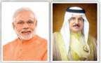 الملك حمد بن عيسى آل خليفة، ملك مملكة البحرين،  والسيد ناريندرا مودي، رئيس وزراء جمهورية الهند