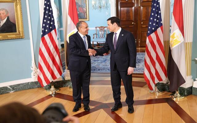 بدر عبدالعاطي وزير الخارجية والتعاون الدولي والمصريين بالخارج وماركو روبيو وزير خارجية الولايات المتحدة الأمريكية