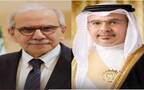 الأمير سلمان بن حمد آل خليفة ولي العهد رئيس مجلس الوزراء البحريني  و نواف سلام رئيس مجلس الوزراء اللبناني