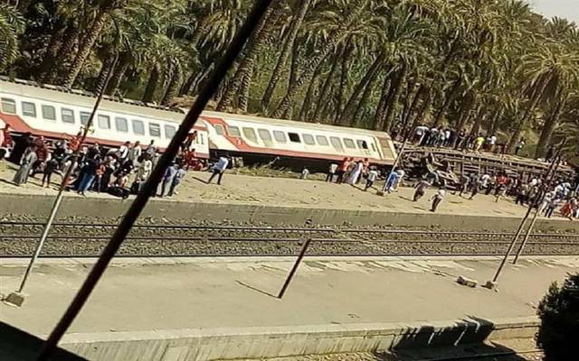 انقلاب قطار متجه إلى صعيد مصر في البدرشين