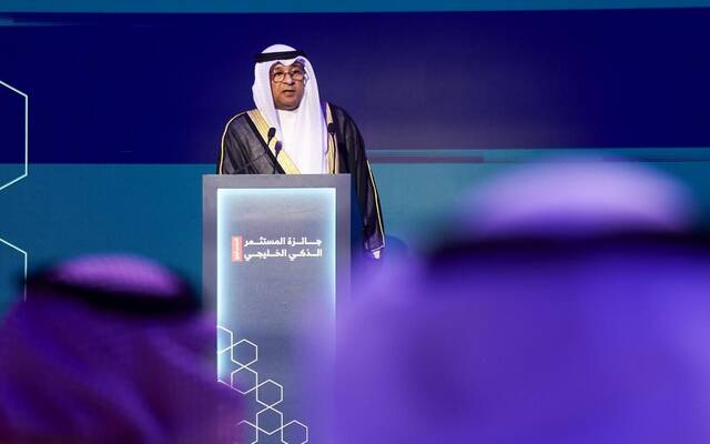 جاسم محمد البديوي، الأمين العام لمجلس التعاون لدول الخليج العربية- خلال الحفل السنوي الرابع لجائزة المستثمر الذكي الخليجي
