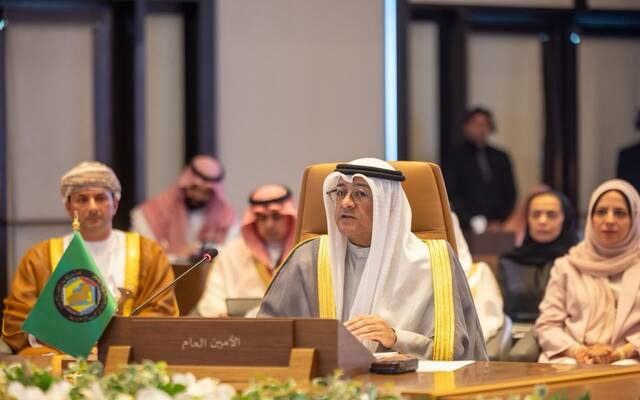 جاسم محمد البديوي، الأمين العام لمجلس التعاون لدول الخليج العربية، خلال اجتماع وزراء السياحة بدول المجلس في البحرين