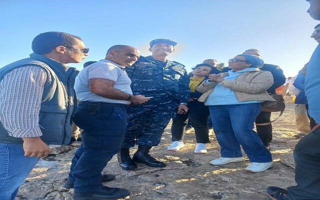 ياسمين فؤاد وزيرة البيئة المصرية في موقع الحادث