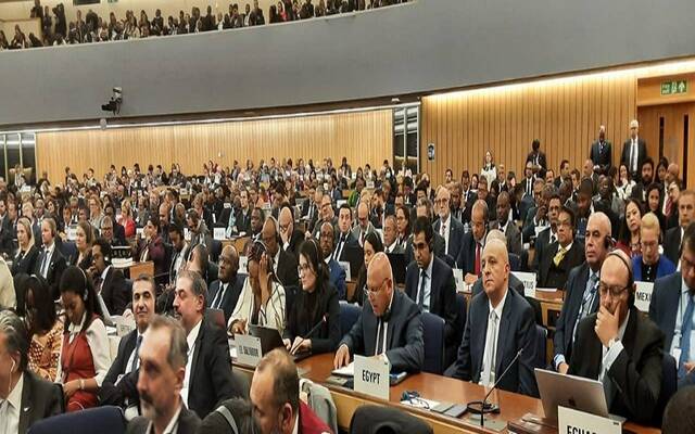 الفريق مهندس كامل الوزير يلقي كلمة مصر أمام الجمعية العامة للمنظمة البحرية الدولية