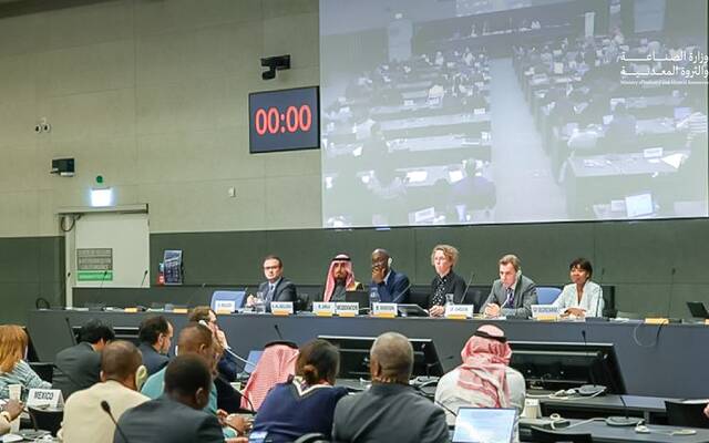 جانب من الاجتماع السنوي الحادي والعشرين للمنتدى الحكومي الدولي للتعدين والمعادن