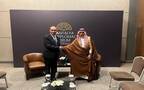 بدر عبد العاطي وزير الخارجية والتعاون الدولي والمصريين بالخارج مع الأمير فيصل بن فرحان وزير خارجية المملكة العربية السعودية