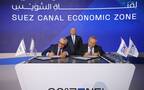 أثناء توقيع مذكرة تفاهم بين الهيئة العامة للمنطقة الاقتصادية لقناة السويس وشركة سكاي بورتس