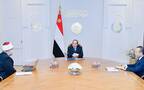الرئيس المصري عبد الفتاح السيسي مع محمد مختار جمعة وزير الأوقاف