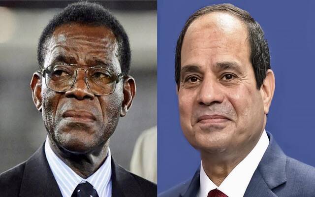 الرئيس المصري عبد الفتاح السيسي وتيودور أوبيانج رئيس جمهورية غينيا الاستوائية