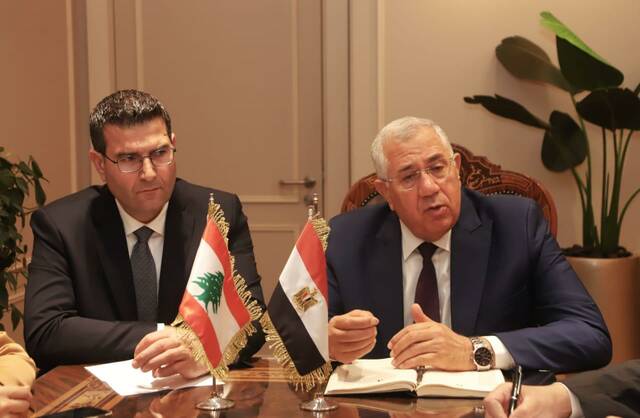 مصر ولبنان يبحثان تعزيز التعاون الزراعي المشترك