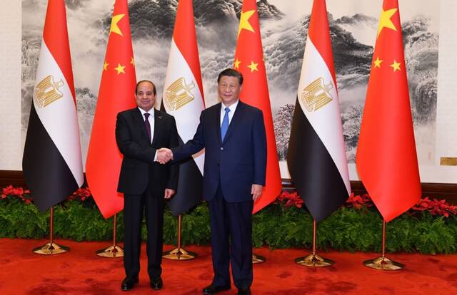 الرئيس عبد الفتاح السيسي مع الرئيس الصيني شي جينبينج، بالعاصمة الصينية بكين