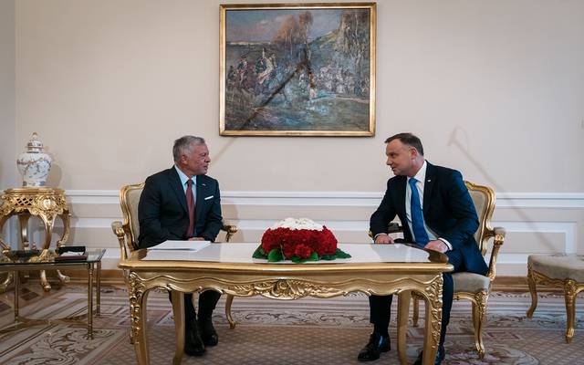 ملك الأردن يعقد مباحثات مع الرئيس البولندي لتعزيز آفاق التعاون