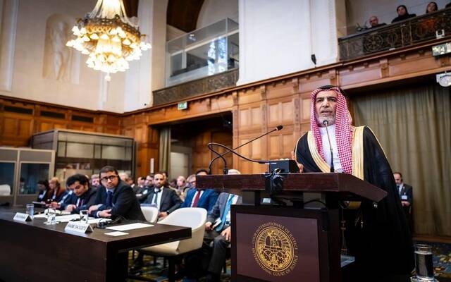 سفير السعودية لدى هولندا يقدم البيان الشفوي للمملكة أمام محكمة العدل الدولية في لاهاي
