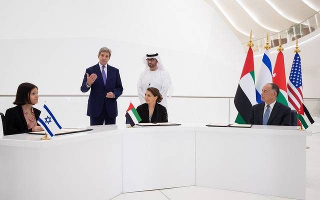 الإمارات والأردن وإسرائيل توقّع "إعلان نوايا" لتنفيذ برنامج "الازدهار الأخضر"