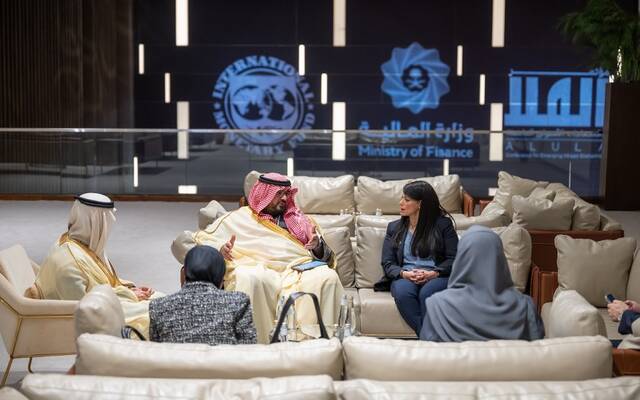 رانيا المشاط وزيرة التخطيط والتنمية الاقتصادية والتعاون الدولي وفيصل بن فاضل الإبراهيم، وزير الاقتصاد والتخطيط السعودي