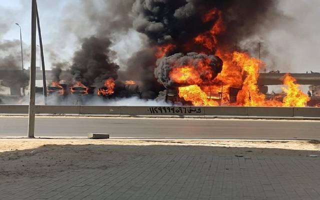 محدث.."البترول" المصرية تنفي صلتها بسيارة حريق الدائري.. والصحة تعلن عن 8 إصابات