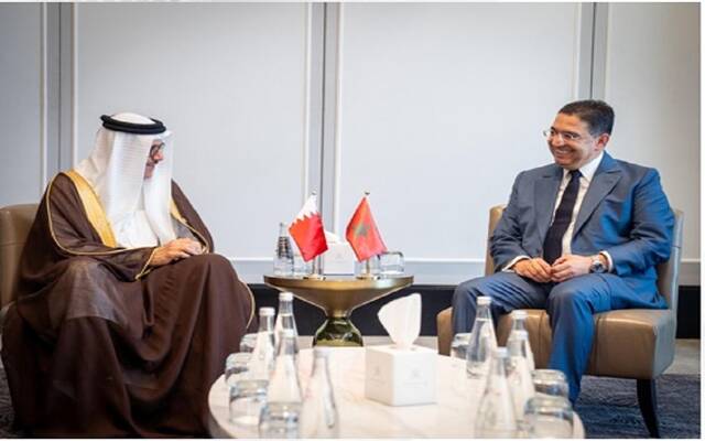 الدكتور عبداللطيف بن راشد الزياني وزير الخارجية مع ناصر بوريطة وزير الشؤون الخارجية والتعاون الأفريقي والمغاربة في الخارج بالمملكة المغربية