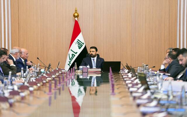جانب من اجتماع مجلس الوزراء العراقي برئاسة علي فالح الزيدي