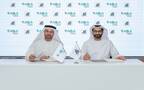 Adel Abdulla Albreiki, CEO of Aldar Projects, and Omar Al Hashmi, CEO of TAQA Distribution