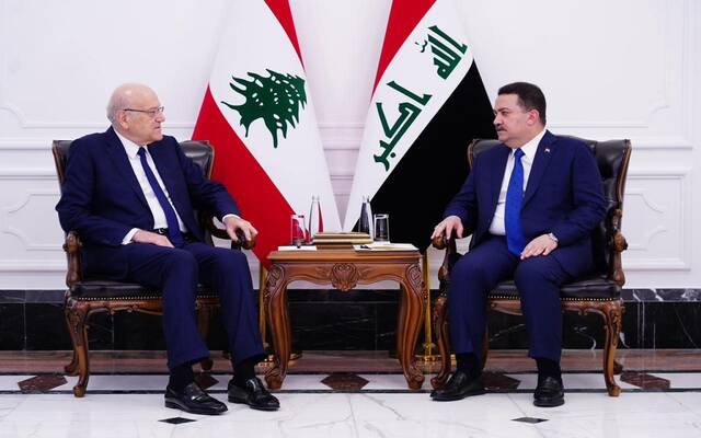 رئيس مجلس الوزراء العراقي يعقد جلسة مباحثات مع رئيس الحكومة اللبنانية