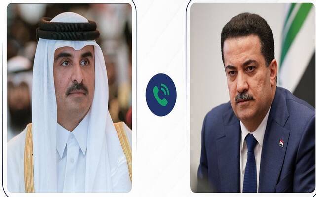 الشيخ تميم بن حمد آل ثاني أمير دولة قطر و رئيس الوزراء العراقي محمد شياع السوداني