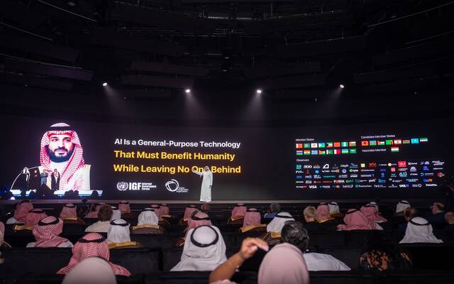 وزير الاتصالات وتقنية المعلومات خلال كلمته في افتتاح مؤتمر ليب 2026 بالرياض