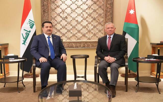 ملك الأردن يستقبل رئيس الوزراء العراقي في العاصمة عمّان