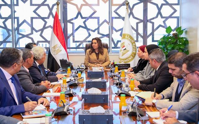 جانب من اجتماع الدكتورة منال عوض وزيرة التنمية المحلية والقائم بأعمال وزير البيئة في مصر