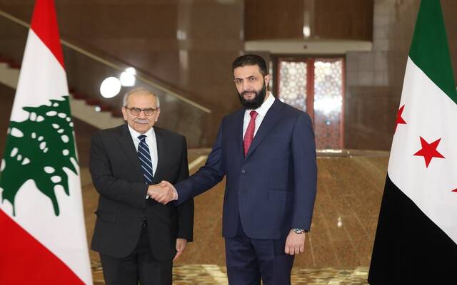 الرئيس السوري أحمد الشرع ونواف سلام رئيس الوزراء اللبناني