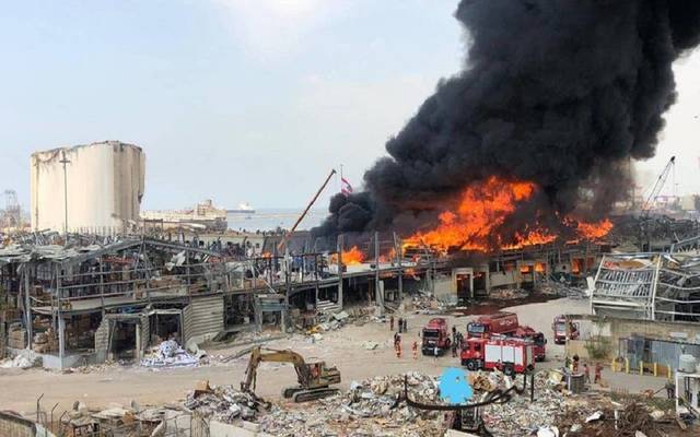صورة من الحريق الجديد في مرفأ بيروت