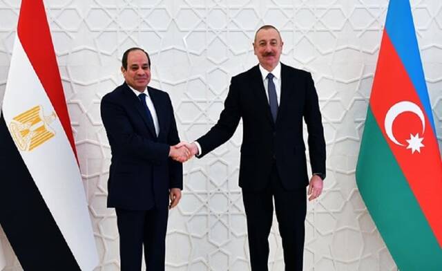 الرئيس المصري عبد الفتاح السيسي وإلهام علييف رئيس جمهورية أذربيجان
