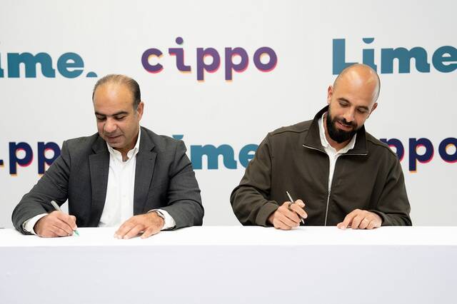 Ahmed Mohsen, CEO and Managing Director of Lime, and Tamer Al Kharratt, Founder and CEO of Cippo