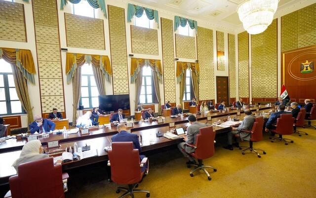 جانب من جلسة مجلس الوزراء العراقي برئاسة رئيس المجلس مصطفى الكاظمي
