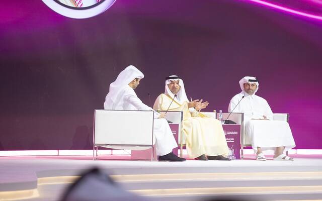 وزير البلديات والإسكان، ماجد بن عبدالله الحقيل خلال منتدى قطر العقاري الثالث