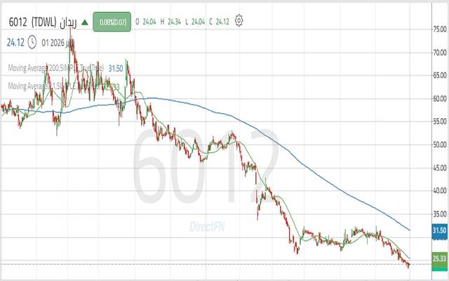 حركة أداء سهم شركة ريدان الغذائية