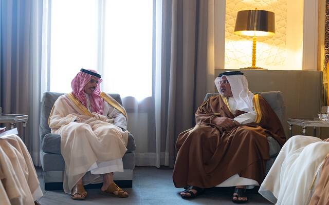 خلال استقبال ولي عهد البحرين لوزير الخارجية السعودي في المنامة