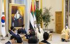 خلال لقاء الشيخ محمد بن زايد آل نهيان رئيس دولة الإمارات لي جيه ميونغ رئيس جمهورية كوريا
