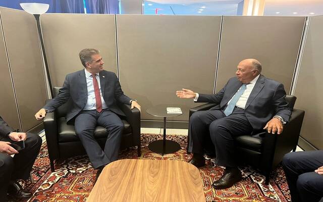 وزير الخارجية المصري يستقبل وزير خارجية إسرائيل على هامش أعمال الجمعية العامة للأمم المتحدة