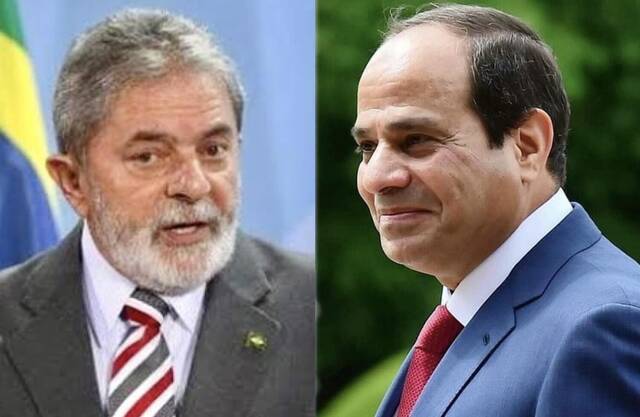 الرئيس المصري عبد الفتاح السيسي والرئيس البرازيلي المنتخب لولا دا سيلفا