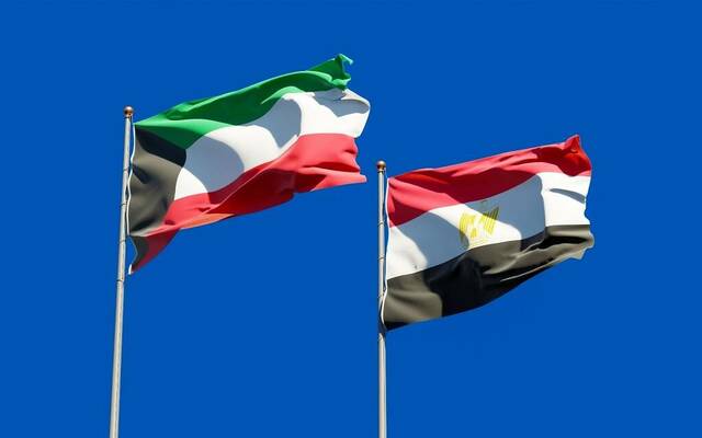 علم دولة الكويت ودولة مصر