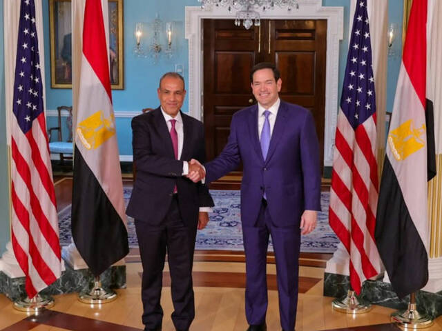 وزيرا خارجية مصر وأمريكا- لقاء سابق
