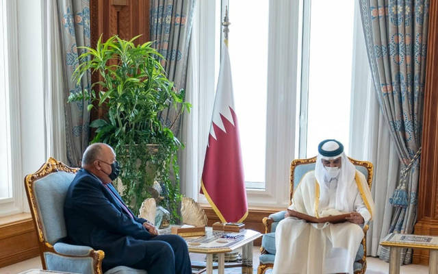 أمير قطر يستقبل وزير الخارجية المصري حاملاً رسالة من الرئيس السيسي